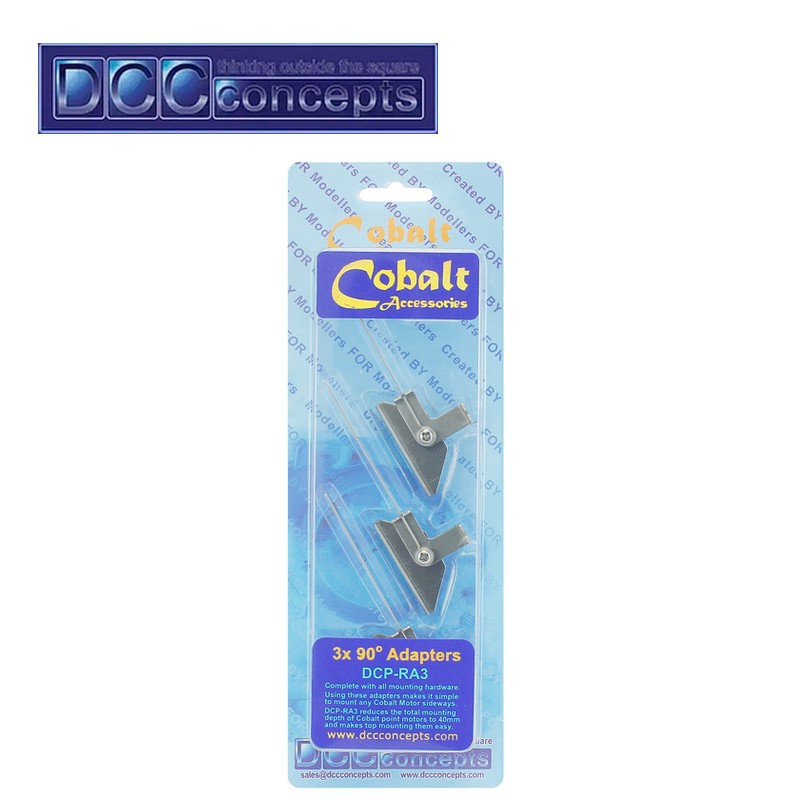 Adaptateurs à angle droit pour moteur Cobalt (3 pcs) DCCconcepts DCP-RA3 - Maketis