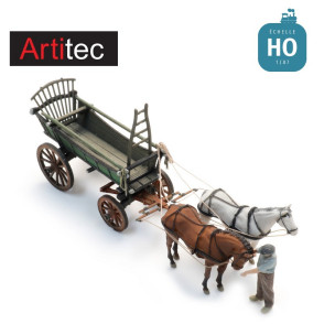 Charette à foin d'Europe du Nord + figurine HO Artitec 387.599 - Maketis