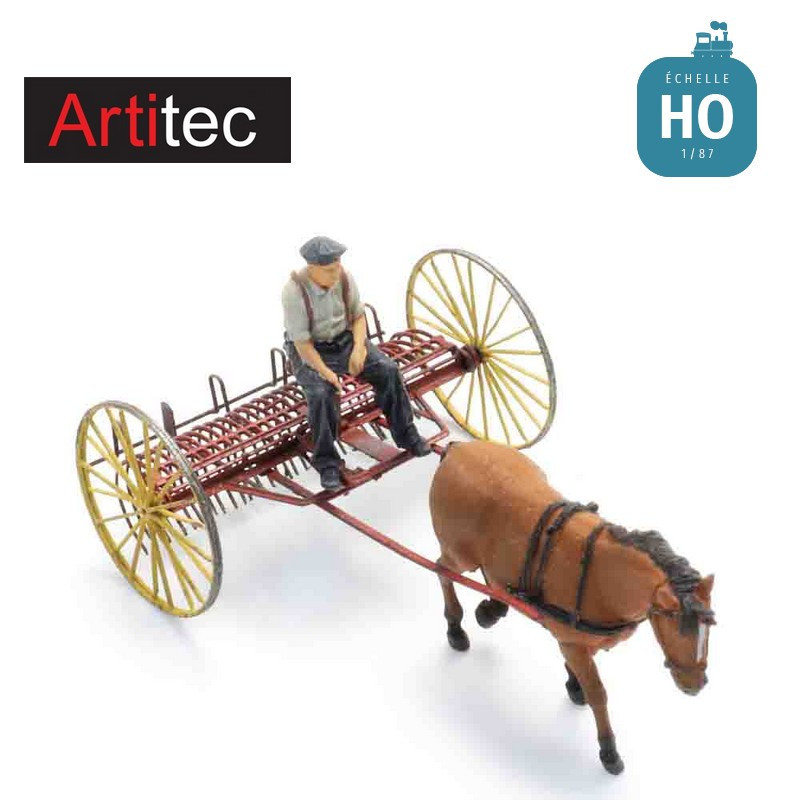 Râteau à foin avec cheval + figurine HO Artitec 387.609