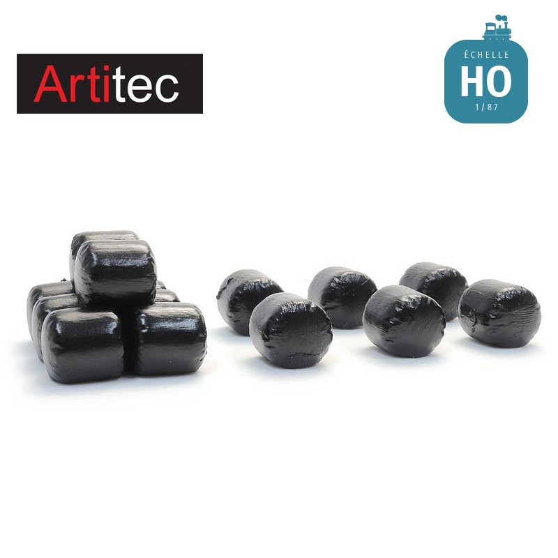 Balles de fourrage d'ensilage noires HO Artitec 387.616