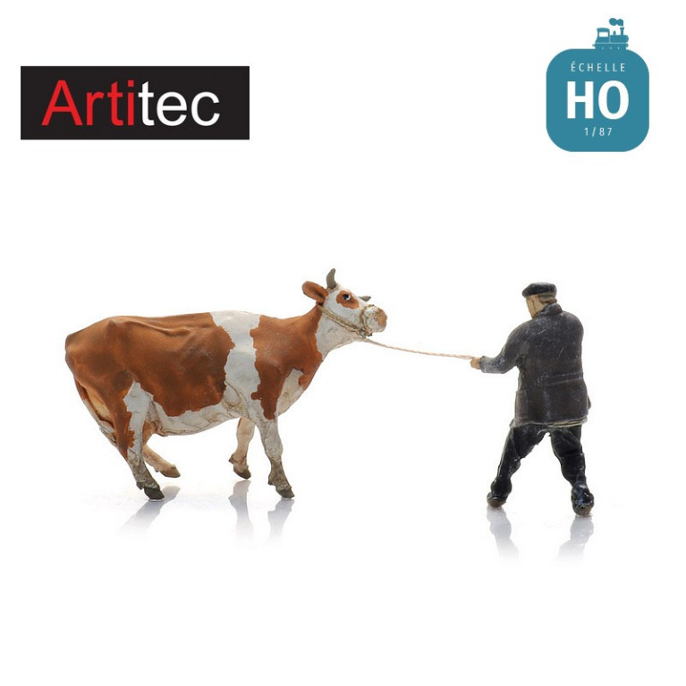 Fermier avec vache obstinée HO Artitec 5870031
