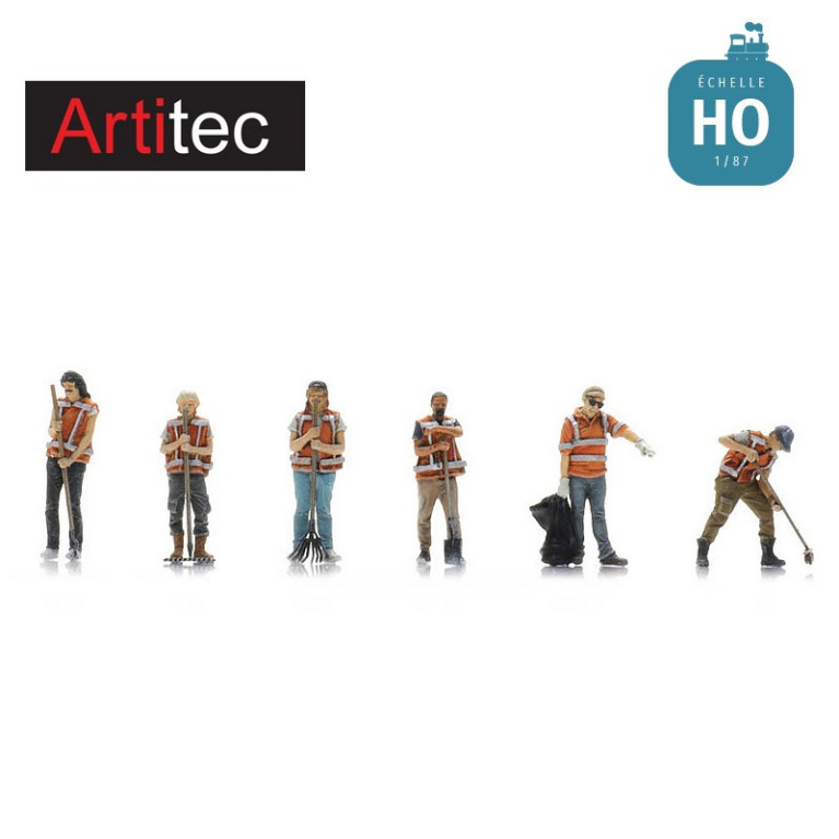 Entretien du parc en action 6 pcs HO Artitec 5870090 - Maketis