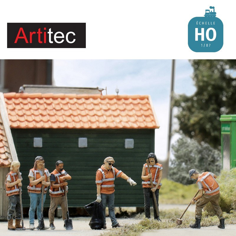 Entretien du parc en action 6 pcs HO Artitec 5870090 - Maketis