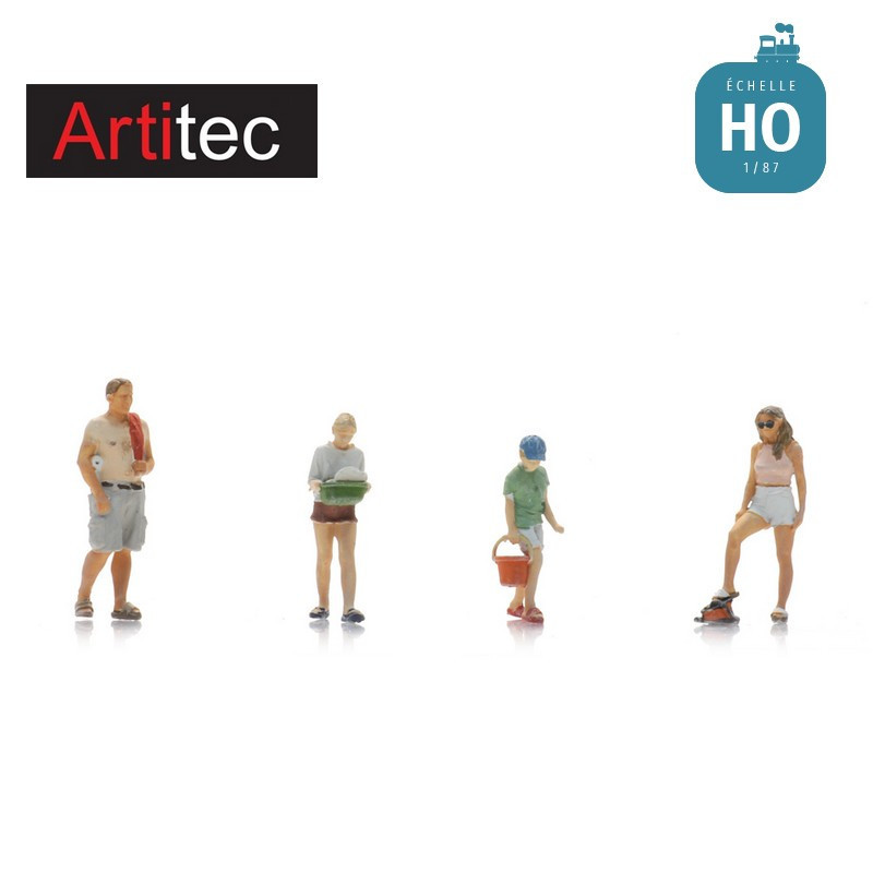 Scène de vie au camping : la vaisselle 4 pcs HO Artitec 5870096