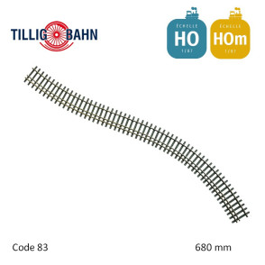 Rail flexible Elite 3 rails traverses bois 680 mm code 83 HO-HOm Tillig 85127 - Maketis