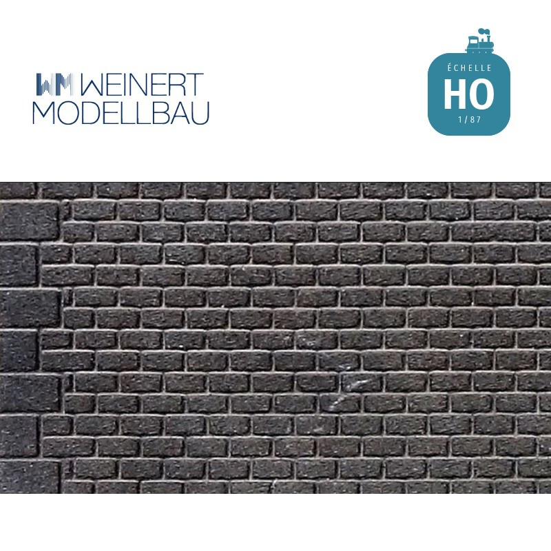 Mur pierre taillées régulières gris HO Weinert 34000 - Maketis
