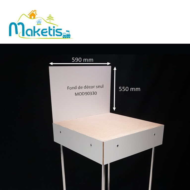 Fond de décor seul 590x550 mm MDF 3mm blanc Easy Module Maketis MOD90330