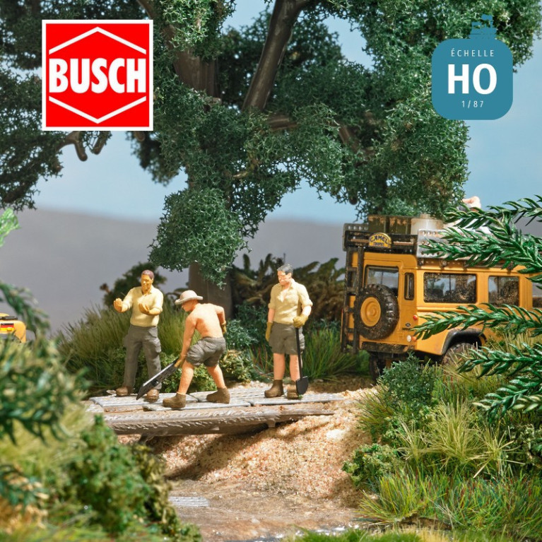Equipe d'expédition en 4x4 HO Busch 79829 - Maketis