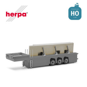 Semi-remorque tiroir avec chargement de plaques en béton préfabriqué HO Herpa 076418-002 - Maketis