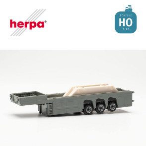 Semi-remorque tiroir avec chargement de plaques en béton préfabriqué HO Herpa 076418-003 - Maketis