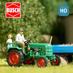 Tracteur Kramer KL 11 avec agriculteur et enfant HO Busch 40072 - Maketis