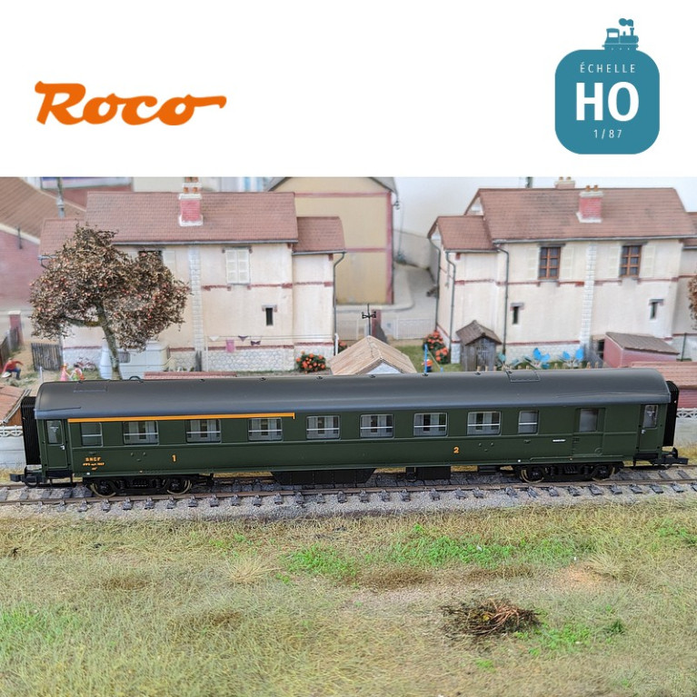 Voiture express 1ère/2ème classe avec compartiment à bagages type A3B4D SNCF Ep III HO Roco 6200008 - Maketis Voiture express 1ère/2ème classe avec compartiment à bagages type A3B4D SNCF Ep III HO Roco 6200008 - Maketis