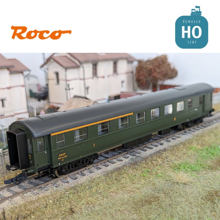 Voiture express 1ère/2ème classe avec compartiment à bagages type A3B4D SNCF Ep III HO Roco 6200008 - Maketis Voiture express 1ère/2ème classe avec compartiment à bagages type A3B4D SNCF Ep III HO Roco 6200008 - Maketis