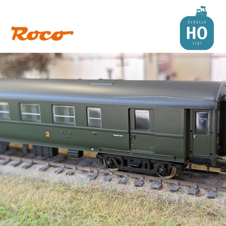 Voiture express 1ère/2ème classe avec compartiment à bagages type A3B4D SNCF Ep III HO Roco 6200008 - Maketis Voiture express 1ère/2ème classe avec compartiment à bagages type A3B4D SNCF Ep III HO Roco 6200008 - Maketis