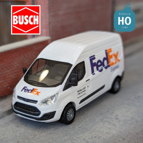 Kleintransporter Ford Transit Custom mit Hochdach FedEx HO Busch 52516 - Maketis