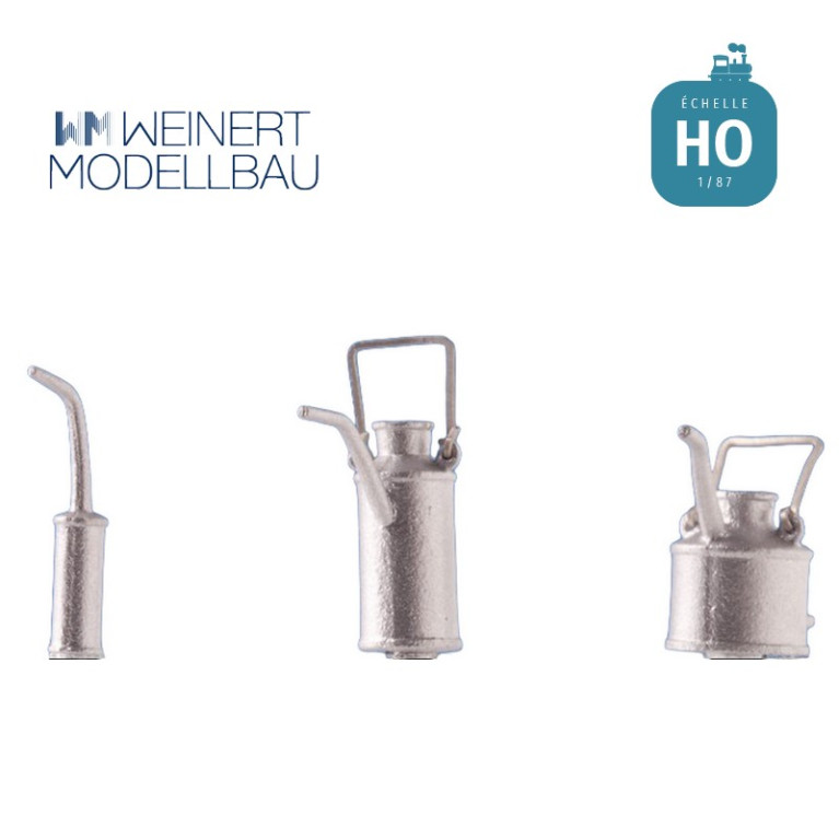 Bidons d'huile pour cheminot, 3 tailles. HO Weinert 3254 - Maketis