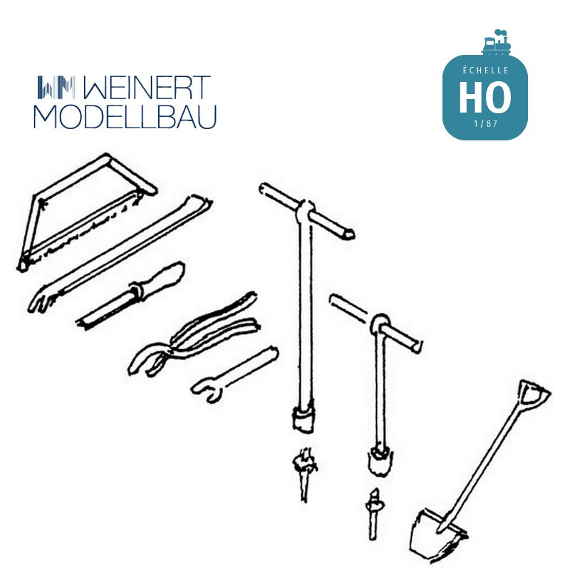 Outils ouvriers entretien voie HO Weinert 3222 - Maketis