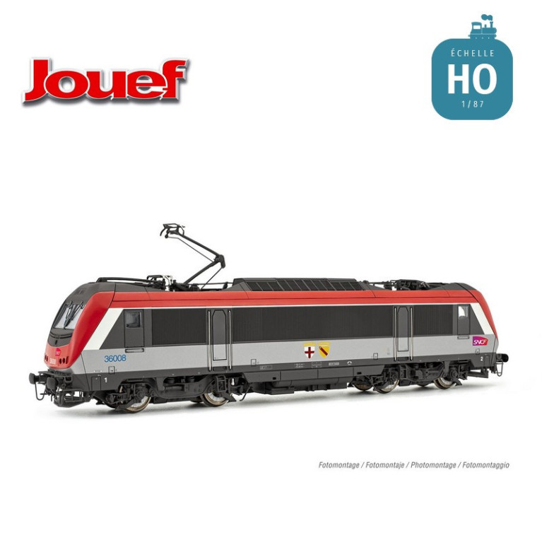 Locomotive électrique BB 36008 "Blainville/Damelevières" rouge SNCF Ep V Analogique HO Jouef HJ2459 - Maketis