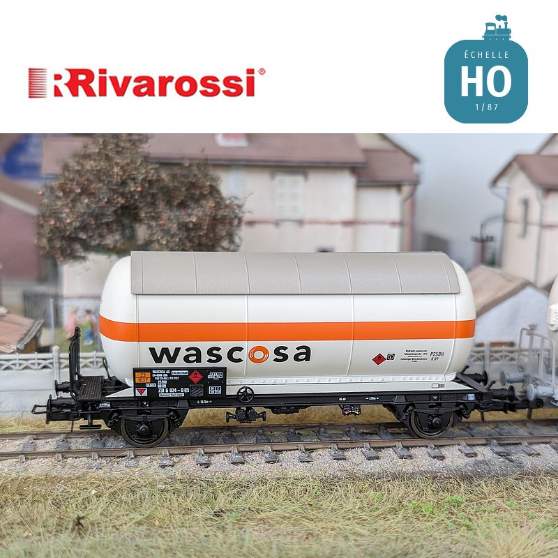 Set of 2 ‘Wascosa’ SBB Ep V HO Rivarossi 2-axle gas tank wagons HR6622 - Maketis