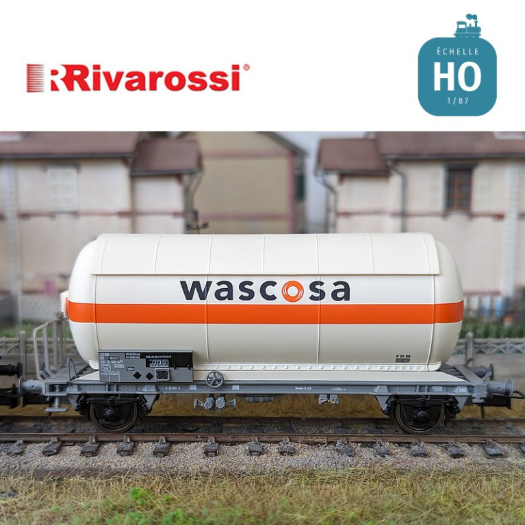 Coffret 2 wagons-citernes 2 essieux à gaz "Wascosa" SBB Ep V HO Rivarossi HR6622 - Maketis