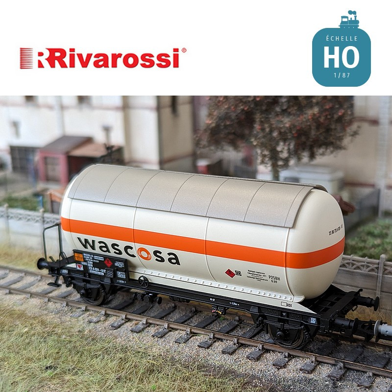 Coffret 2 wagons-citernes 2 essieux à gaz "Wascosa" SBB Ep V HO Rivarossi HR6622 - Maketis