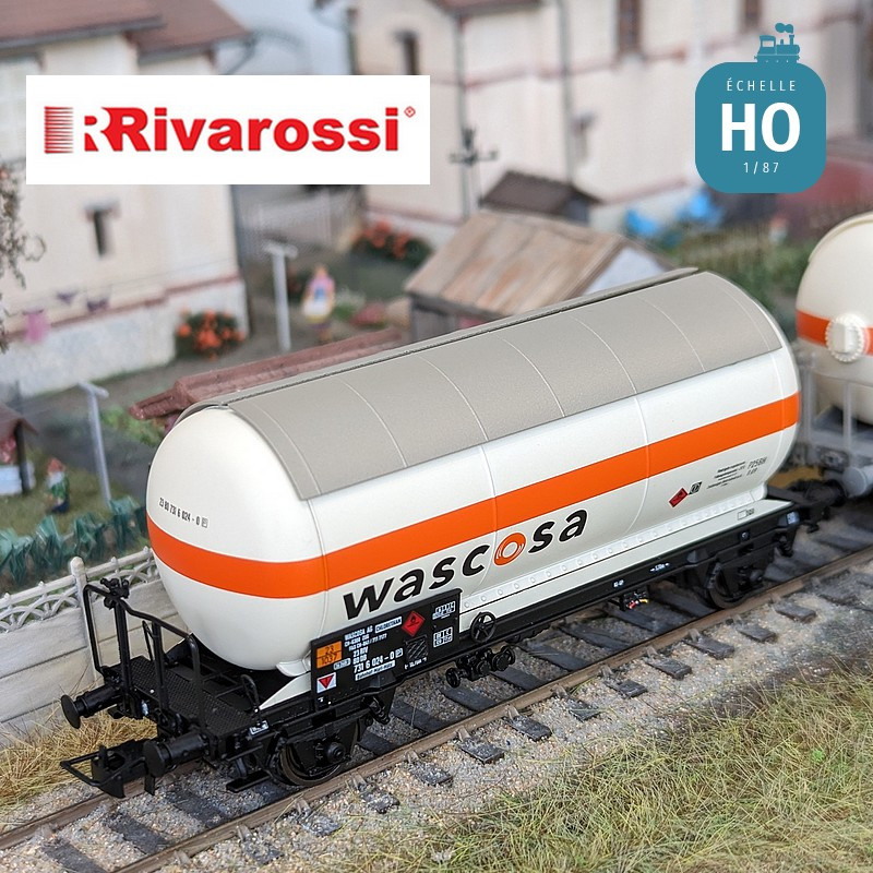 Set of 2 ‘Wascosa’ SBB Ep V HO Rivarossi 2-axle gas tank wagons HR6622 - Maketis
