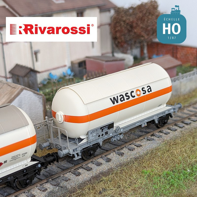 Set 2 zweiachsige Gas-Kesselwagen „Wascosa“ SBB Ep V HO Rivarossi HR6622 - Maketis