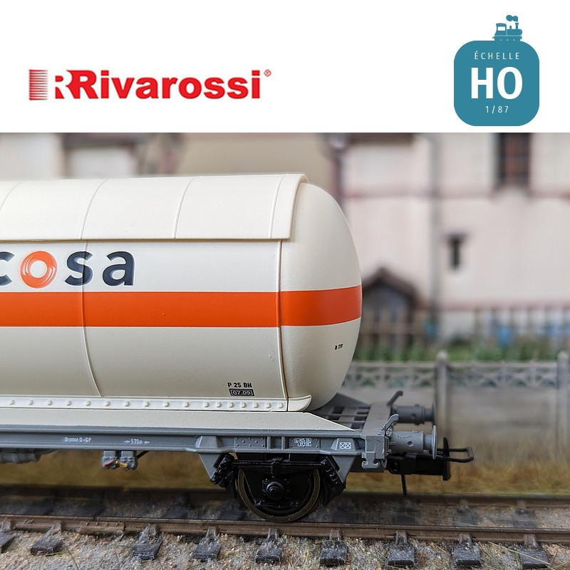 Set 2 zweiachsige Gas-Kesselwagen „Wascosa“ SBB Ep V HO Rivarossi HR6622 - Maketis