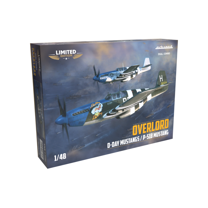 Avion de combat Overlord: D-DAY Mustangs / P-51B WWII 1/48 Dual Combo édition limitée Eduard 11181