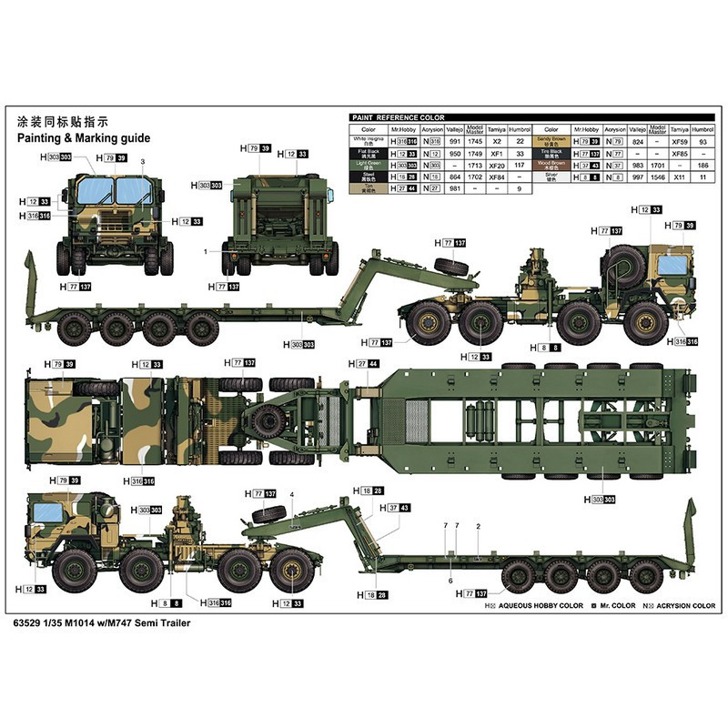 Semi-remorque porte char M1014 w/M747 1/35 Ilovekit 63529 - Maketis