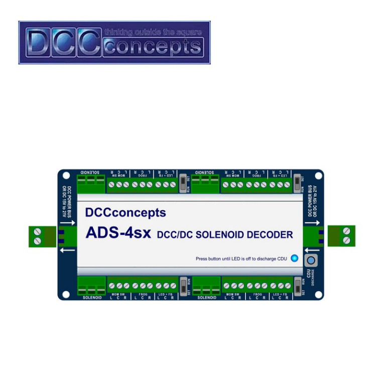 Décodeur DCC spécial moteur aiguillage à solénoïdes (x 4) DCCconcepts DCD-ADS-4sx - Maketis Décodeur DCC spécial moteur aiguillage à solénoïdes (x 4) DCCconcepts DCD-ADS-4sx - Maketis