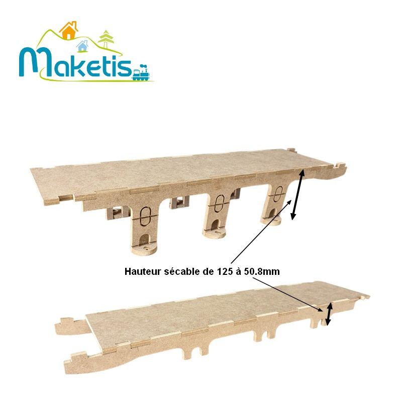 Plateau supérieur 59x59cm pour relief positif 4 hauteurs sécables MOD20100 - Maketis