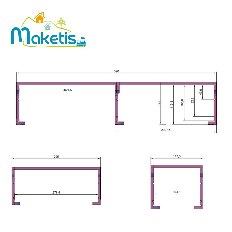 Upper platforms 29,5x29,5cm for positive relief 4 dividable heights MOD20210