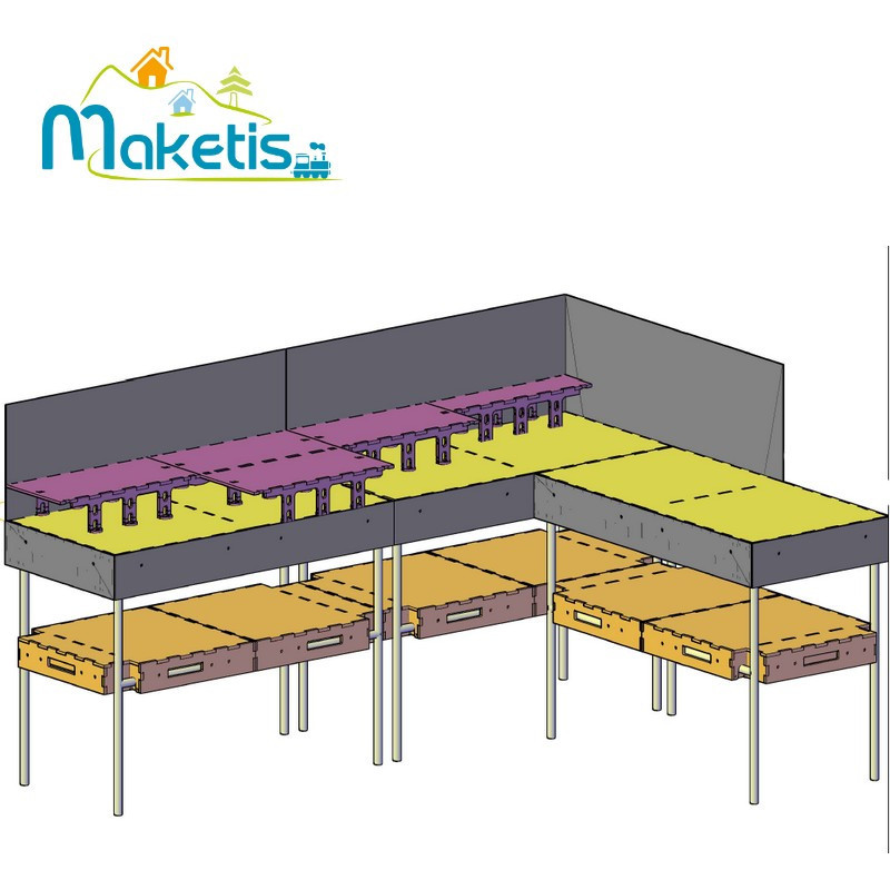 Upper platforms 29,5x29,5cm for positive relief 4 dividable heights MOD20210