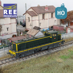 Diesellokomotive BB 63579 grün/gelb 401 Chassis grau SNCF Ep IV Digital son HO REE JM-009S - Maketis