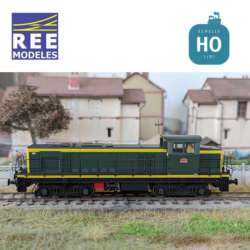 Locomotive Diesel BB 63792 vert/jaune 401 chassis noir région Ouest SNCF Ep III Analogique HO REE JM-008 - Maketis