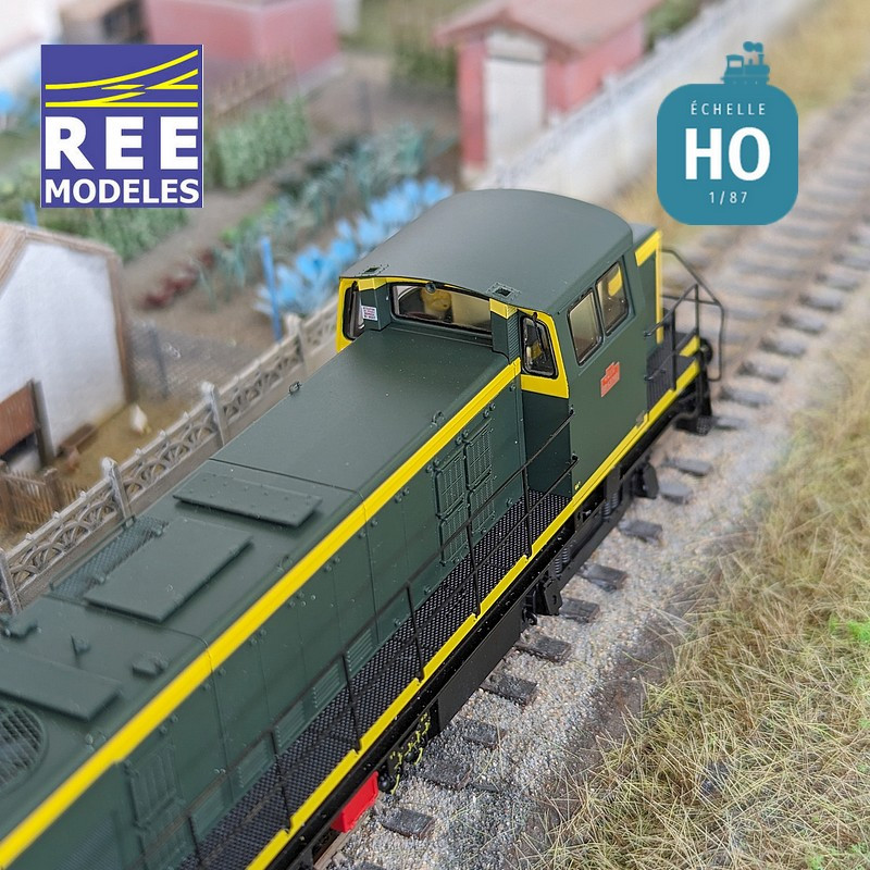 Locomotive Diesel BB 63792 vert/jaune 401 chassis noir région Ouest SNCF Ep III Analogique HO REE JM-008 - Maketis