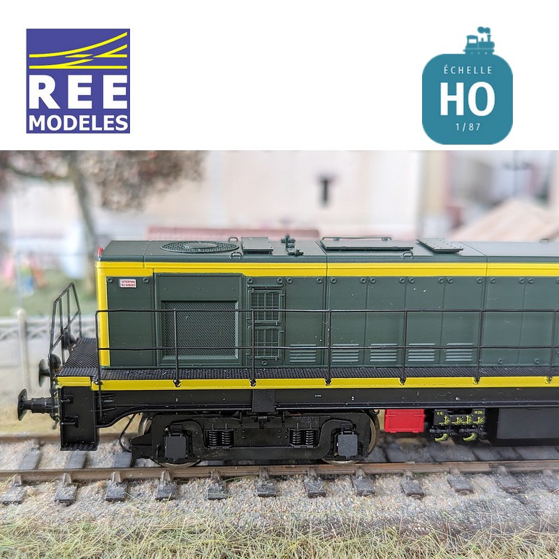 Locomotive Diesel BB 63792 vert/jaune 401 chassis noir région Ouest SNCF Ep III Analogique HO REE JM-008 - Maketis