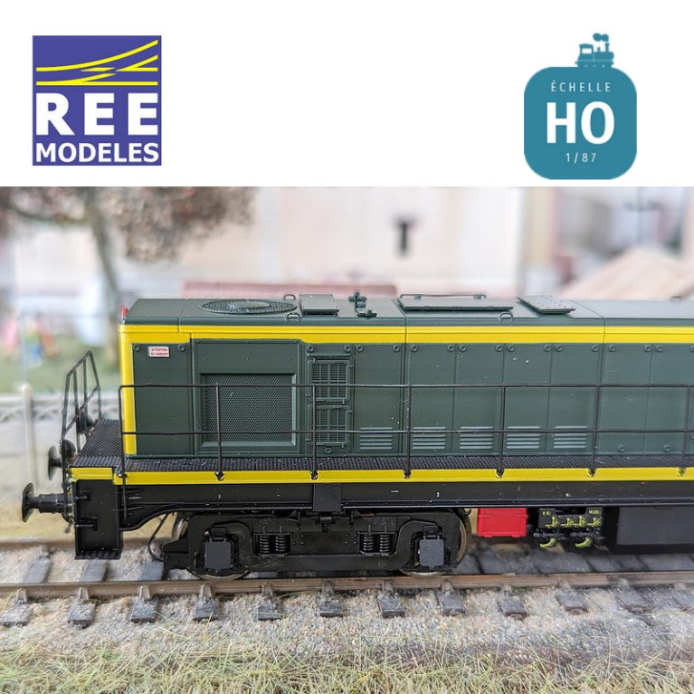 Locomotive Diesel BB 63792 vert/jaune 401 chassis noir région Ouest SNCF Ep III Analogique HO REE JM-008 - Maketis