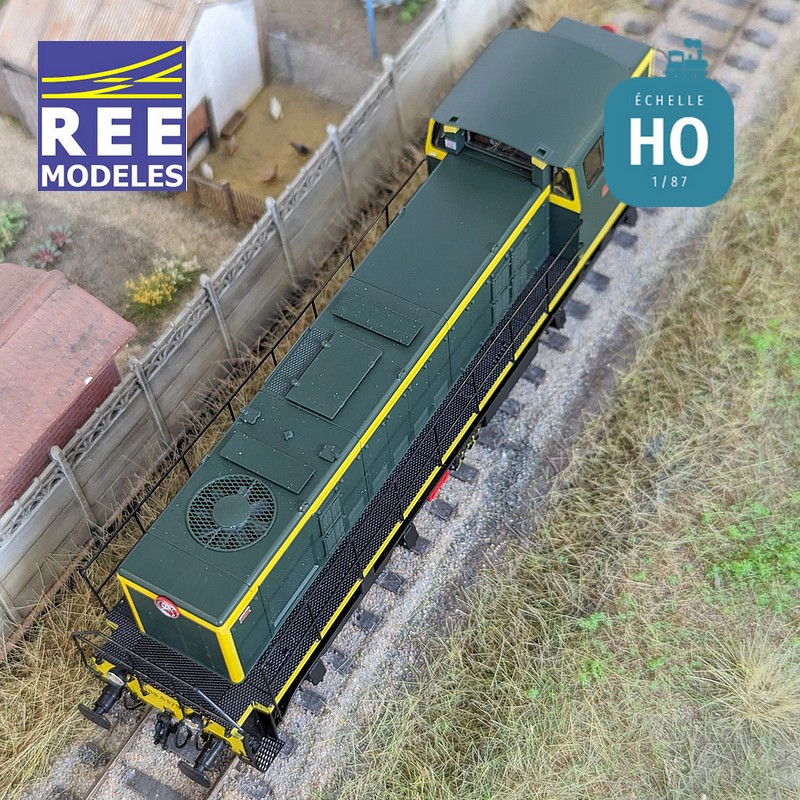 Locomotive Diesel BB 63792 vert/jaune 401 chassis noir région Ouest SNCF Ep III Analogique HO REE JM-008 - Maketis