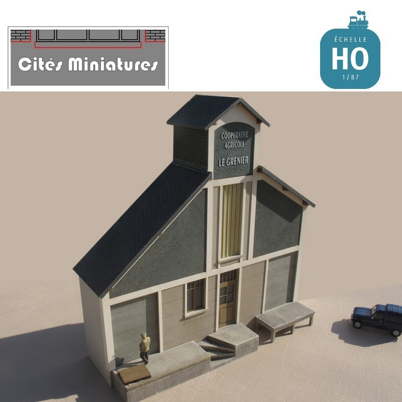 Coopérative Agricole bâtiment Faible Profondeur échelle HO Cités Miniatures BV-051-FP-HO - Maketis