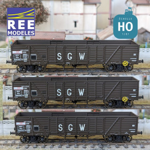 Set of 3 TP SGW Ep III HO REE WB-854 dump wagons - MAKETIS