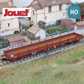 Wagon plat à bogies Res "Unimétal" SNCF Ep IV HO Jouef HJ6258 - Maketis