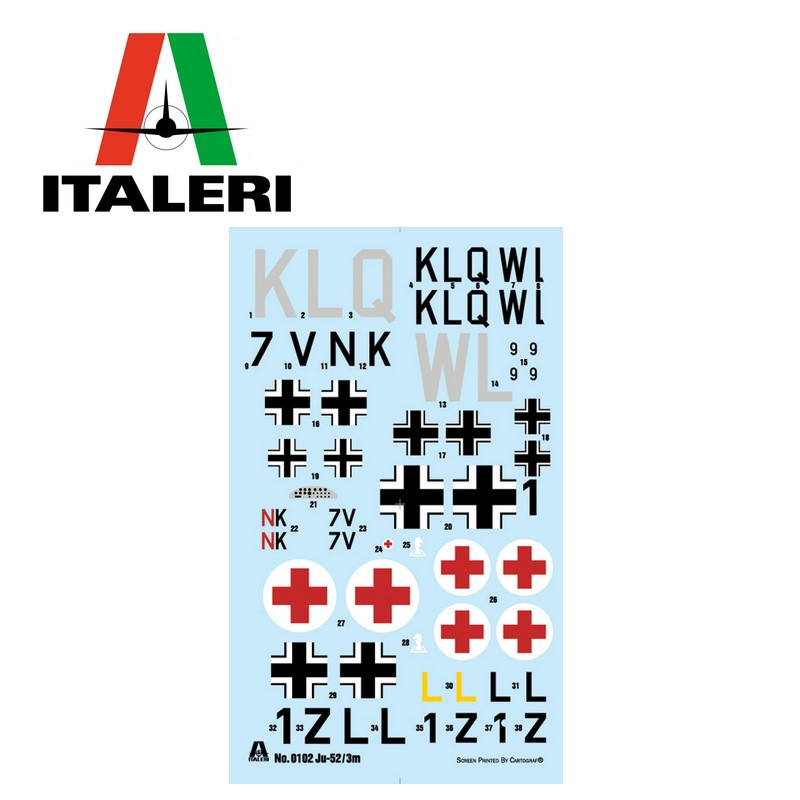 Avion de transport allemand Junkers JU-52/3 M 1/72 Italeri 0102 - Maketis