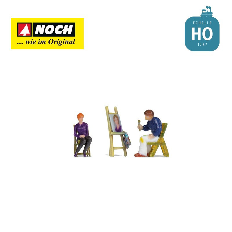 Peintre avec modèle et chevalet HO Noch 10415