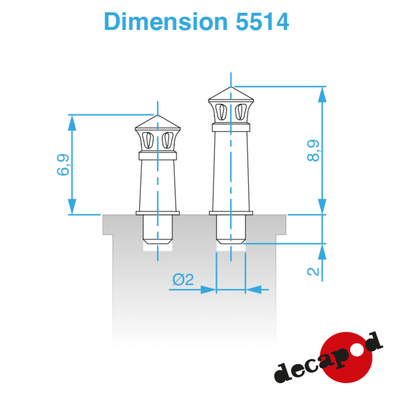 Mitrons avec lanterne (10 pcs) HO Decapod 5514 -Maketis