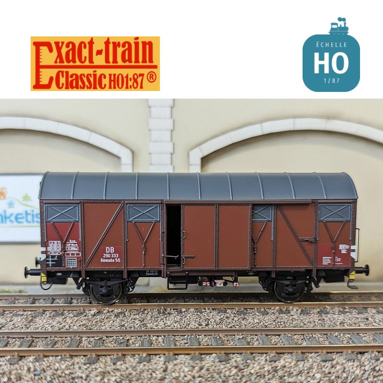 Gedeckter Güterwagen Gmmehs 56 (uv) mit Lüftungsklappe aus Aluminium DB Ep III HO Exact-Train EX20976 - Maketis Gedeckter Güterwagen Gmmehs 56 (uv) mit Lüftungsklappe aus Aluminium DB Ep III HO Exact-Train EX20976 - Maketis