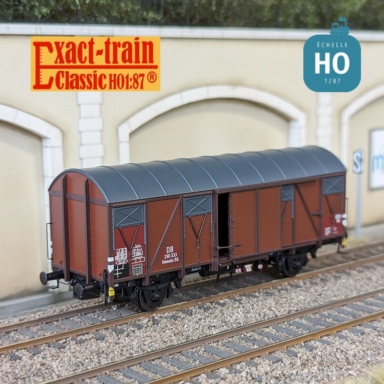 Gedeckter Güterwagen Gmmehs 56 (uv) mit Lüftungsklappe aus Aluminium DB Ep III HO Exact-Train EX20976 - Maketis Gedeckter Güterwagen Gmmehs 56 (uv) mit Lüftungsklappe aus Aluminium DB Ep III HO Exact-Train EX20976 - Maketis