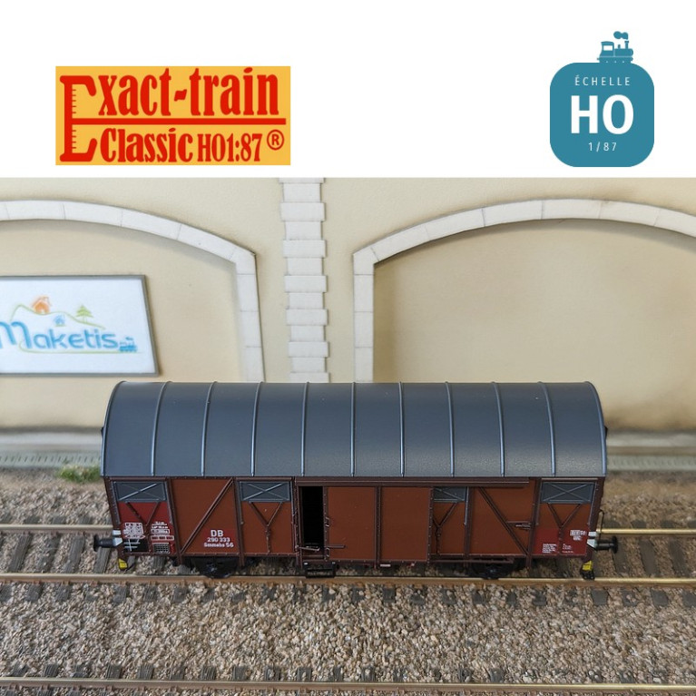 Gedeckter Güterwagen Gmmehs 56 (uv) mit Lüftungsklappe aus Aluminium DB Ep III HO Exact-Train EX20976 - Maketis Gedeckter Güterwagen Gmmehs 56 (uv) mit Lüftungsklappe aus Aluminium DB Ep III HO Exact-Train EX20976 - Maketis