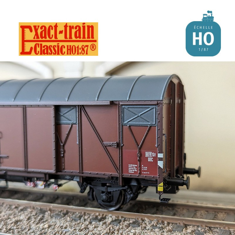 Gedeckter Güterwagen Gmmehs 56 (uv) mit Lüftungsklappe aus Aluminium DB Ep III HO Exact-Train EX20976 - Maketis Gedeckter Güterwagen Gmmehs 56 (uv) mit Lüftungsklappe aus Aluminium DB Ep III HO Exact-Train EX20976 - Maketis